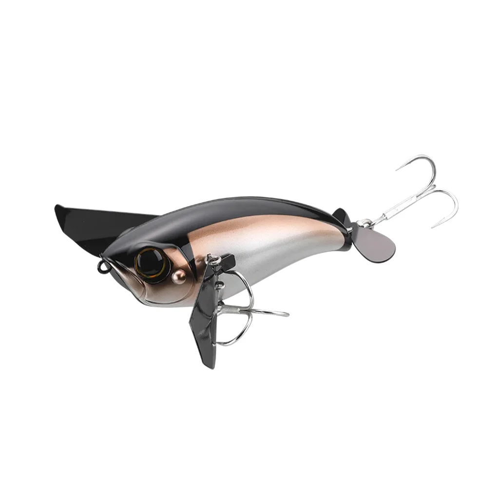 Jackall Pompadour Jr topwater lure – Black Shad color