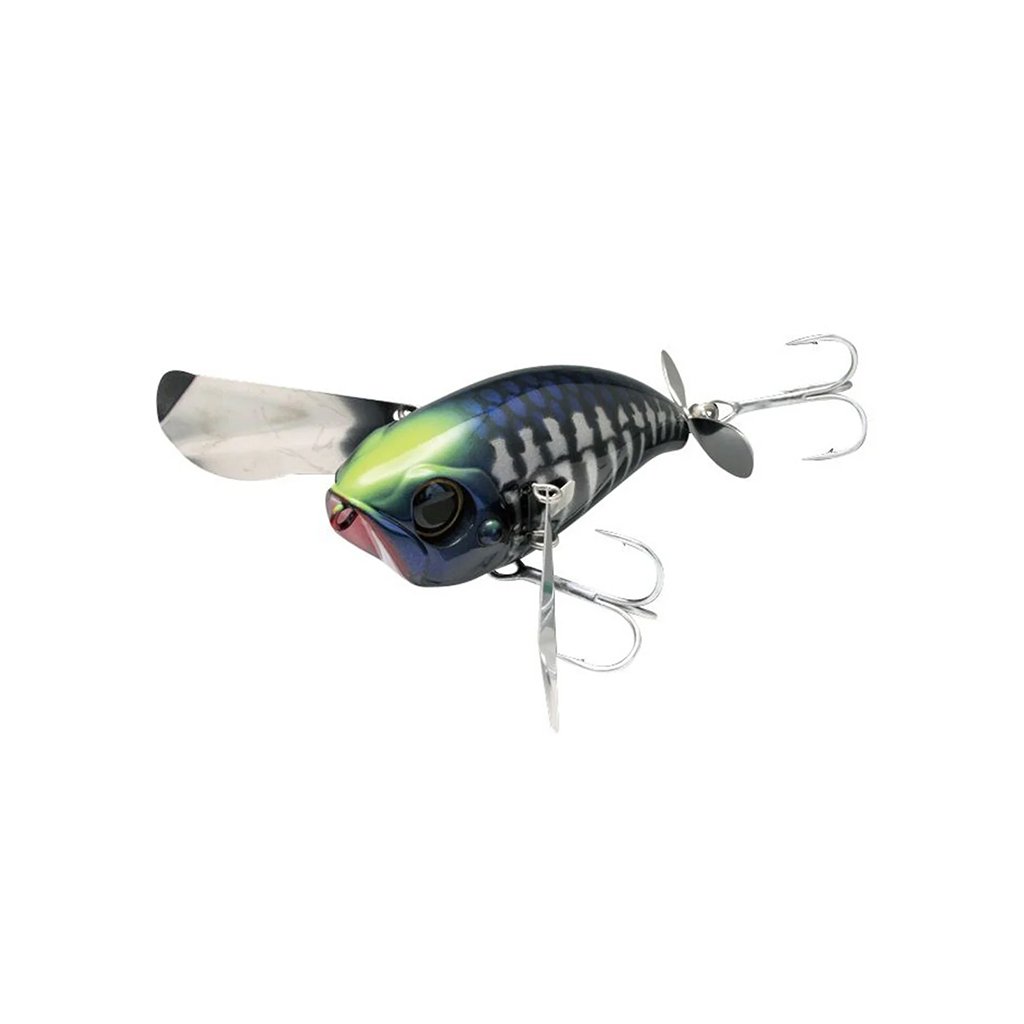 Jackall Pompadour Jr topwater crawler for bass fishing – Black Checker color