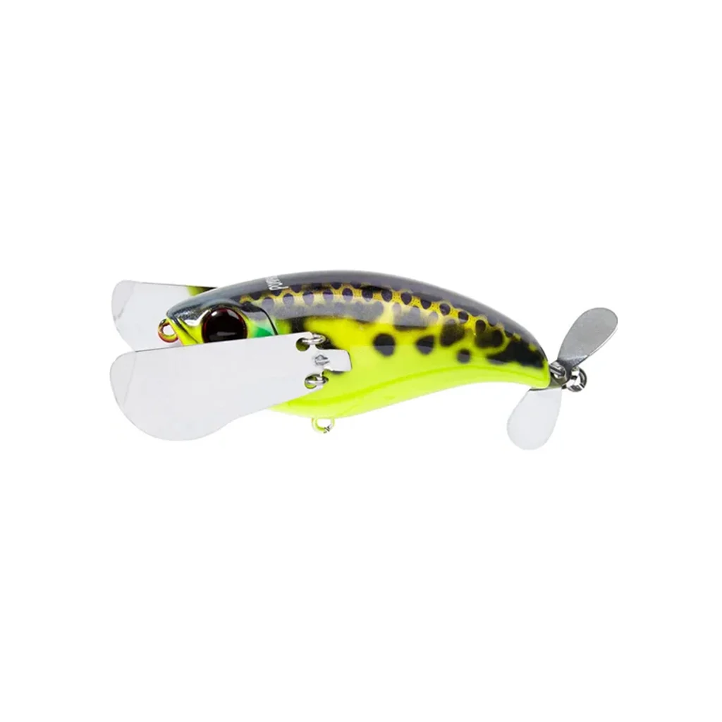 Jackall Pompadour Jr topwater lure – Yellow Frog color